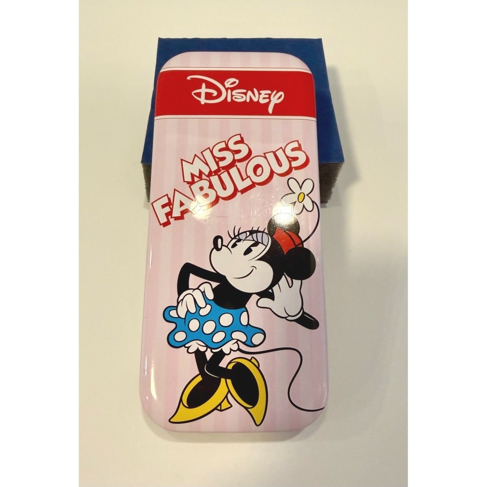 Disney Minnie Mouse Miss Fabulous Watch Red Strap Silver Tone Case with‎ Tin